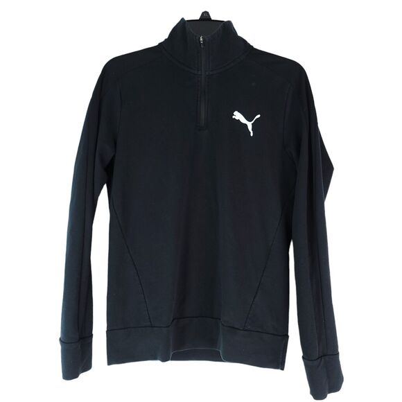 Puma Quarter Zip Sweatshirt Adult S Black Mock Neck Golf Athletic 853269-01 - Picture 1 of 9